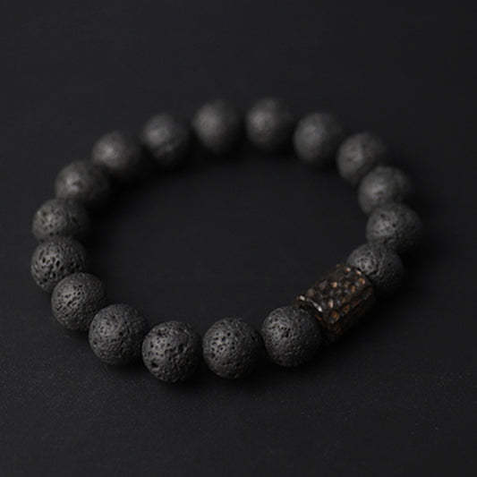 Original Dragonglass - Obsidian Volcanic Rock Bracelet (Healing Stone)
