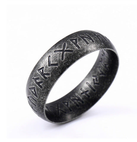 Nordic Viking Rune White Grey Ring