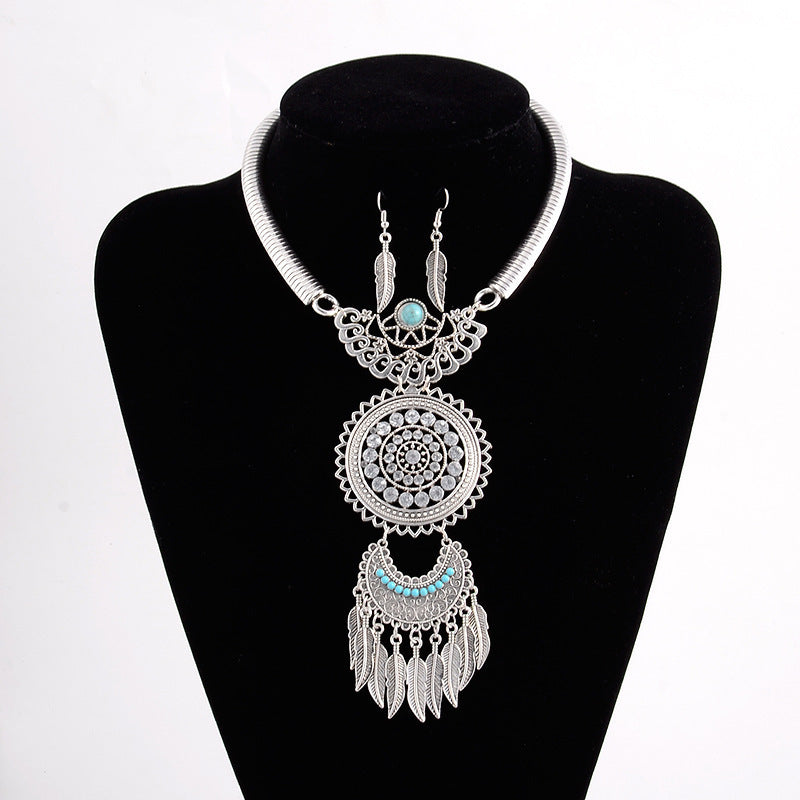 Ancient Eagke Necklace and Earrings Set