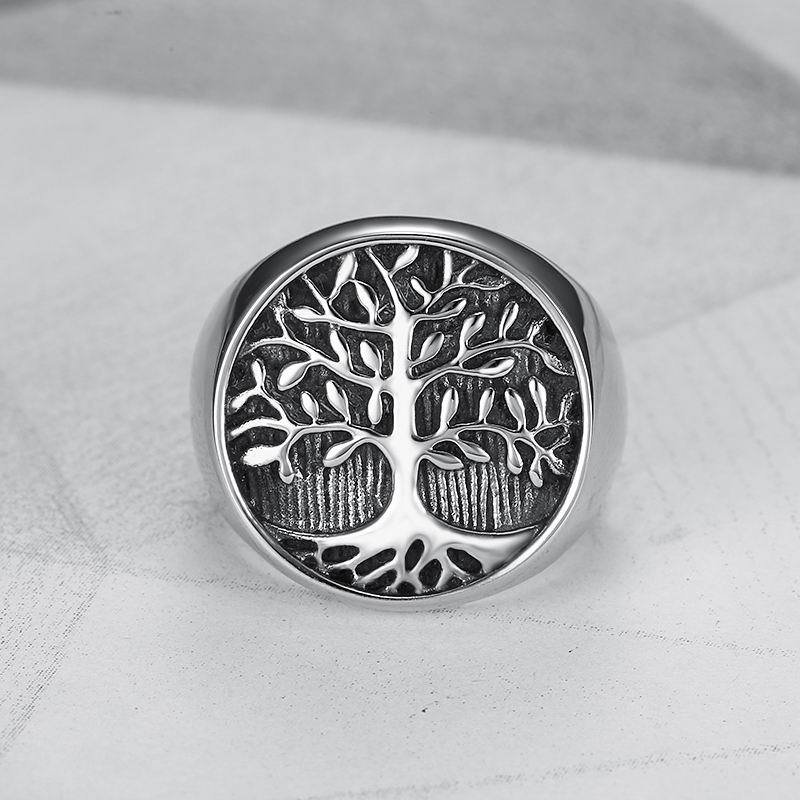 Tree Of Life Titanium Ring