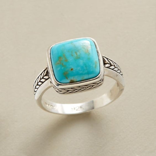 Retro Blue Turquoise Ring