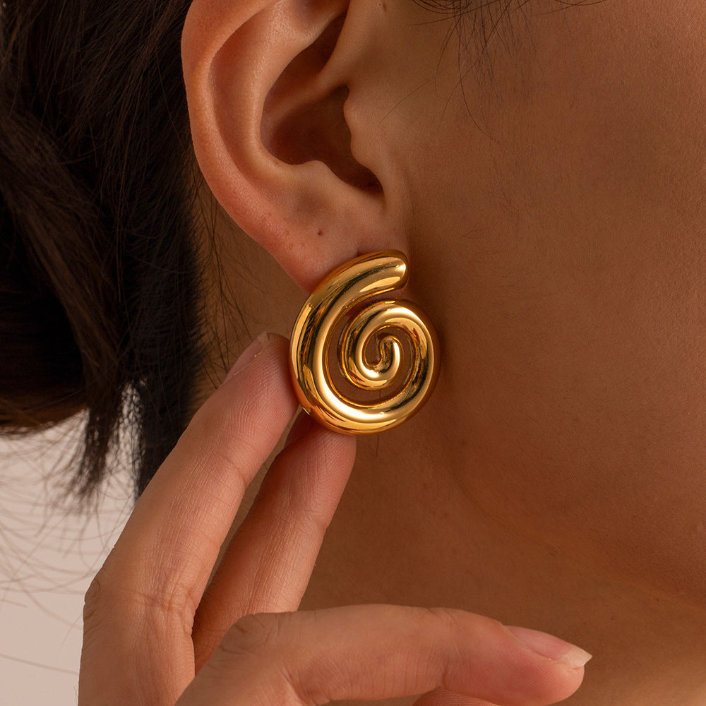 Minimal Spiral Earrings