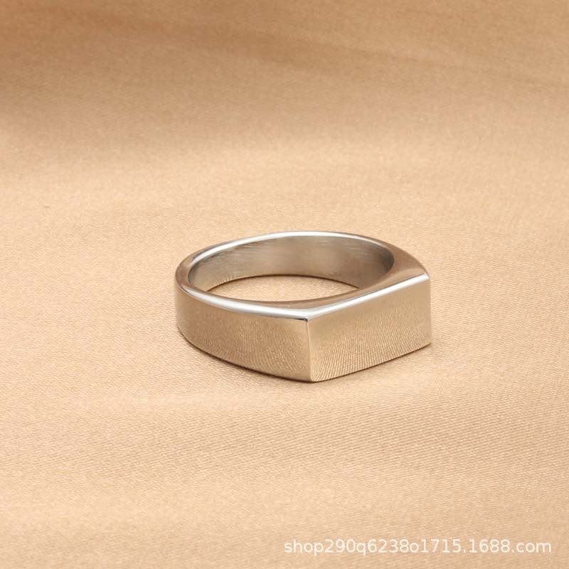 Plain Minimal Stainless Rectangular Ring