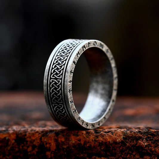 Viking Runes Titanium Ring