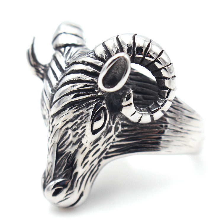 Karakoram Goat Head Stainless Steel Ring